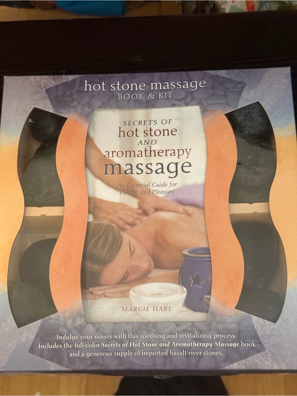 Hot Stone Massage Book & Kit - Black Stones NIB